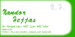 nandor hejjas business card